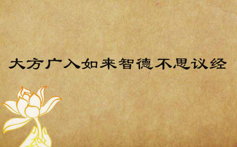 大方广入如来智德不思议经 大方广入如来智德不思议经